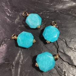 Amazonite - pendentif doré - chakra turquoise